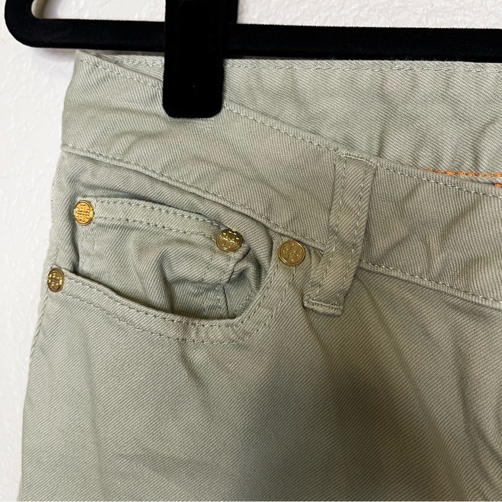Tory Burch Alexa Cropped Skinny Jeans in Green Size 26 - Picture 6 of 16